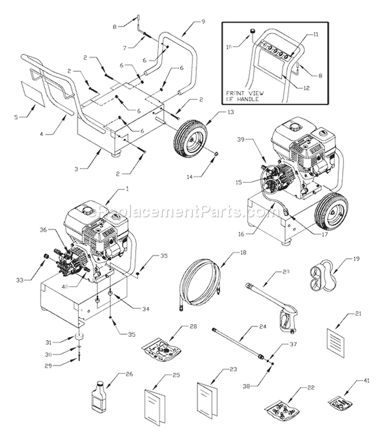 Page B Diagram and Parts List for 1417-0  Briggs and Stratton Pressure Washer
